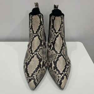 Janet And Janet Leather Womens 9.5/10 Italian Snakeskin Bootie Sz EU 40 Pointed